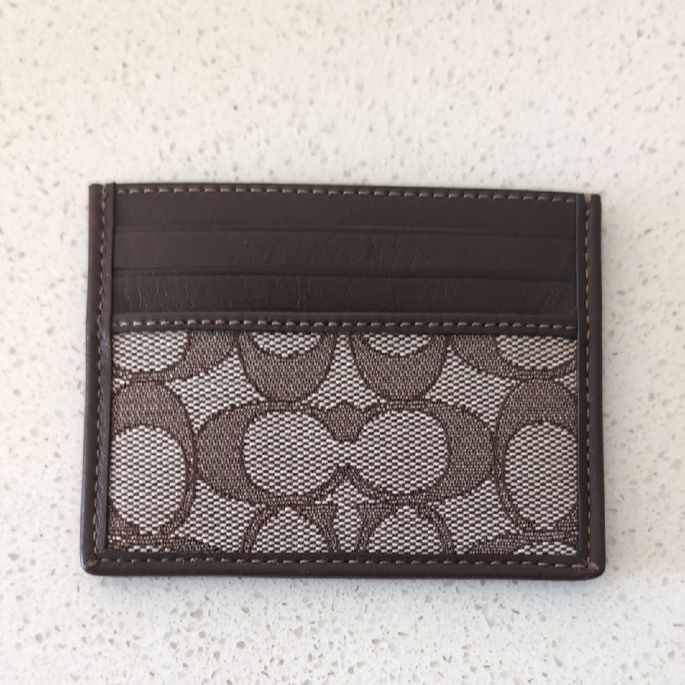 Coach Brown Leather Card Holder
